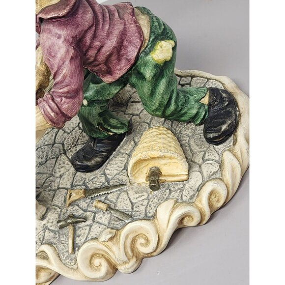 Vintage Artisan Figurine Of Worker With Bench & Tools Signed Antonio Costa - Picture 8 of 16